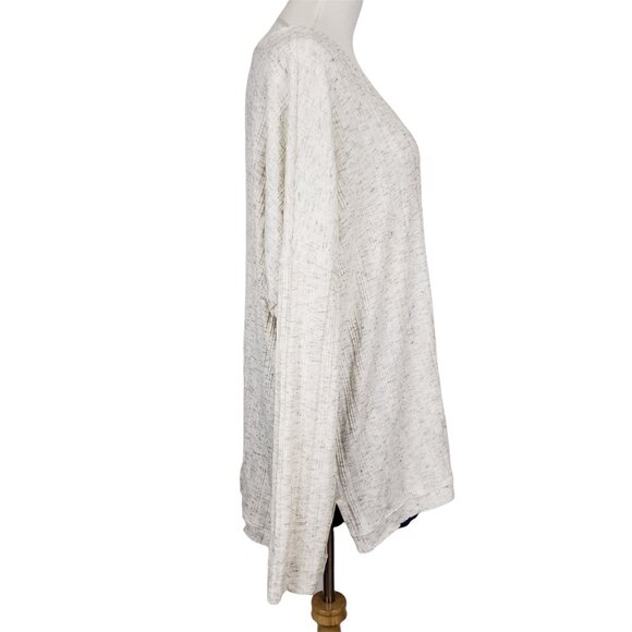 Time and Tru Top Women's XXL Scop Neck Long Sleeve Ribbed Heathered Knit Shirt - Picture 3 of 7